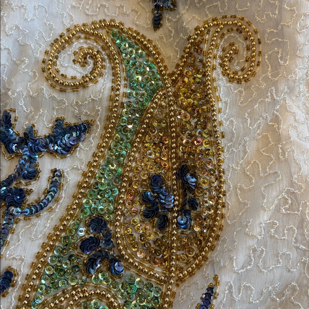 Vintage Jakelin Designs Paisley Sequin Beaded Silk Jacket Size Large 80’s 90’s - Picture 12 of 15